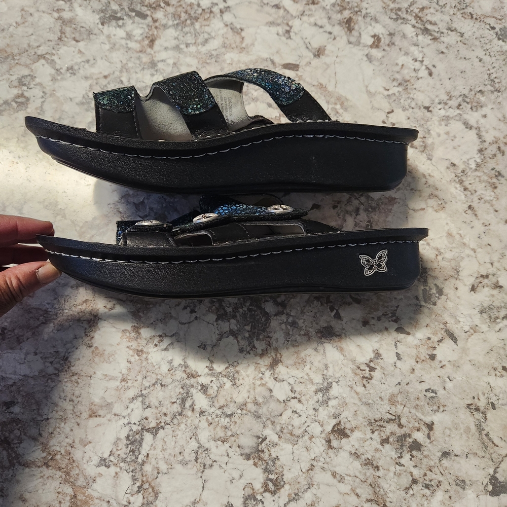 Alegria Kids' Black and Blue Shoes - Picture 5 of 7